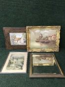 Early twentieth century continental school : A building by trees in a mountainous landscape,