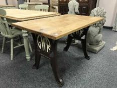 A pub table with original GWR cast metal supports