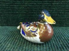 A Royal Crown Derby mallard duck paperweight