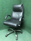 A high backed executive swivel armchair