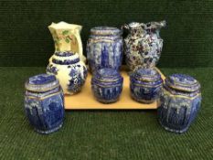 A tray of Maling chintz water jug, Ringtons Maling jug,