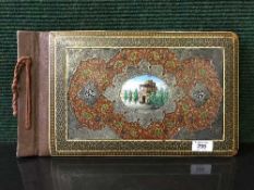 A Kashmir hand painted photograph album