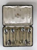 A set of six silver spoons,