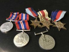 Six WW II medals including the Africa star,