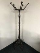 An early 20th century mahogany hat and coat stand