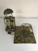 A late nineteenth century brass dialed wall clock by Thomas Greene of North Shields