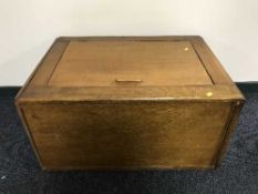 An oak blanket chest