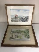 A box of watercolours all painted by B.