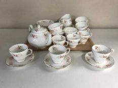 A tray of forty two pieces of Duchess Glen tea china