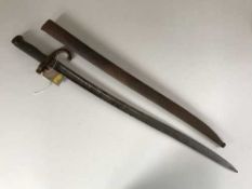 A French bayonet in scabbard