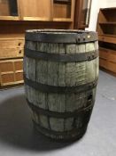An oak metal bound barrel