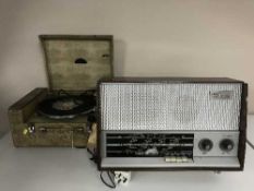 A mid twentieth century cased Collaro microgram table top record player together with a cased Ecko
