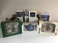 A box of ten pieces of boxed Ringtons and Maling Chintz china