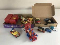 Vintage TV characters in vehicles and N-gauge die cast vehicles