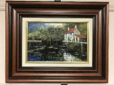 Dallas K. Taylor : A canal loch gate, oil on board, signed, framed.