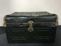 A vintage tin trunk