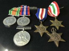 Six WW II medals including Italy star,
