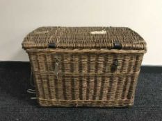 A vintage wicker hamper