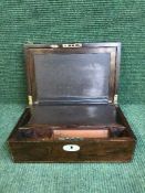 A 19th century rosewood and mother of pearl inlaid writing slope