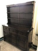 An oak kitchen dresser