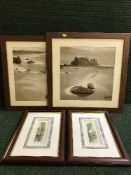 Four framed prints