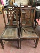 A set of five mahogany dining chairs