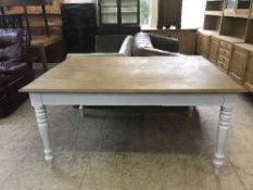 A painted pine farmhouse dining table