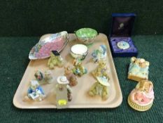 A tray of Maling peony rose dish, roseine pattern bowl,