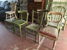Seven assorted early 20th century chairs
