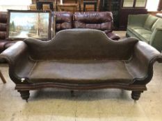 A 19th century scroll arm settee
