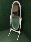 A painted cheval mirror