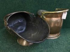 A Victorian copper coal receiver and bucket