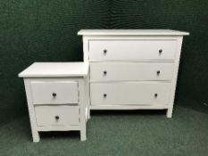 A Ikea three draw chest,