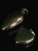 Two 9ct gold front and back lockets