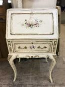 A cream and gilt lady's bureau