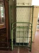 A Victorian cast single bed and divan base