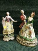 Two continental porcelain figures in 18th century dress