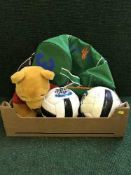 A box of signed NUFC footballs,