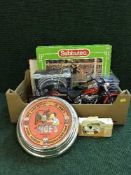 A box of Subbuteo set, RC motorbike,