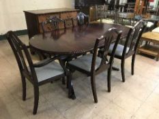 A Regency style dining table and five chairs