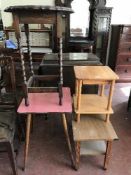 An oak barley twist occasional table,