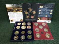 Two boxed Windsor Mint proof coin sets - Battle of Waterloo,