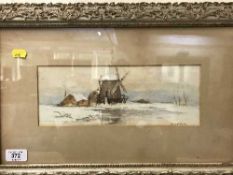 A continental watercolour of a wind mill