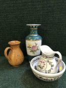 A Portmerion jug and bowl set,
