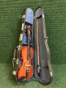 A modern Chinese violin in case