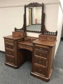 A late Victorian mahogany dressing table,
