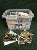 A box of a large quantity of foreign postcards