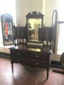 A Victorian mahogany mirror back dressing table