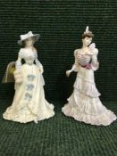 Two Coalport Femmes Fetale figurines - Mary Antoinette 3189/12500 together with Empress Josephine
