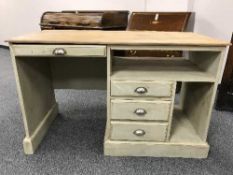 A painted pine multi function desk,